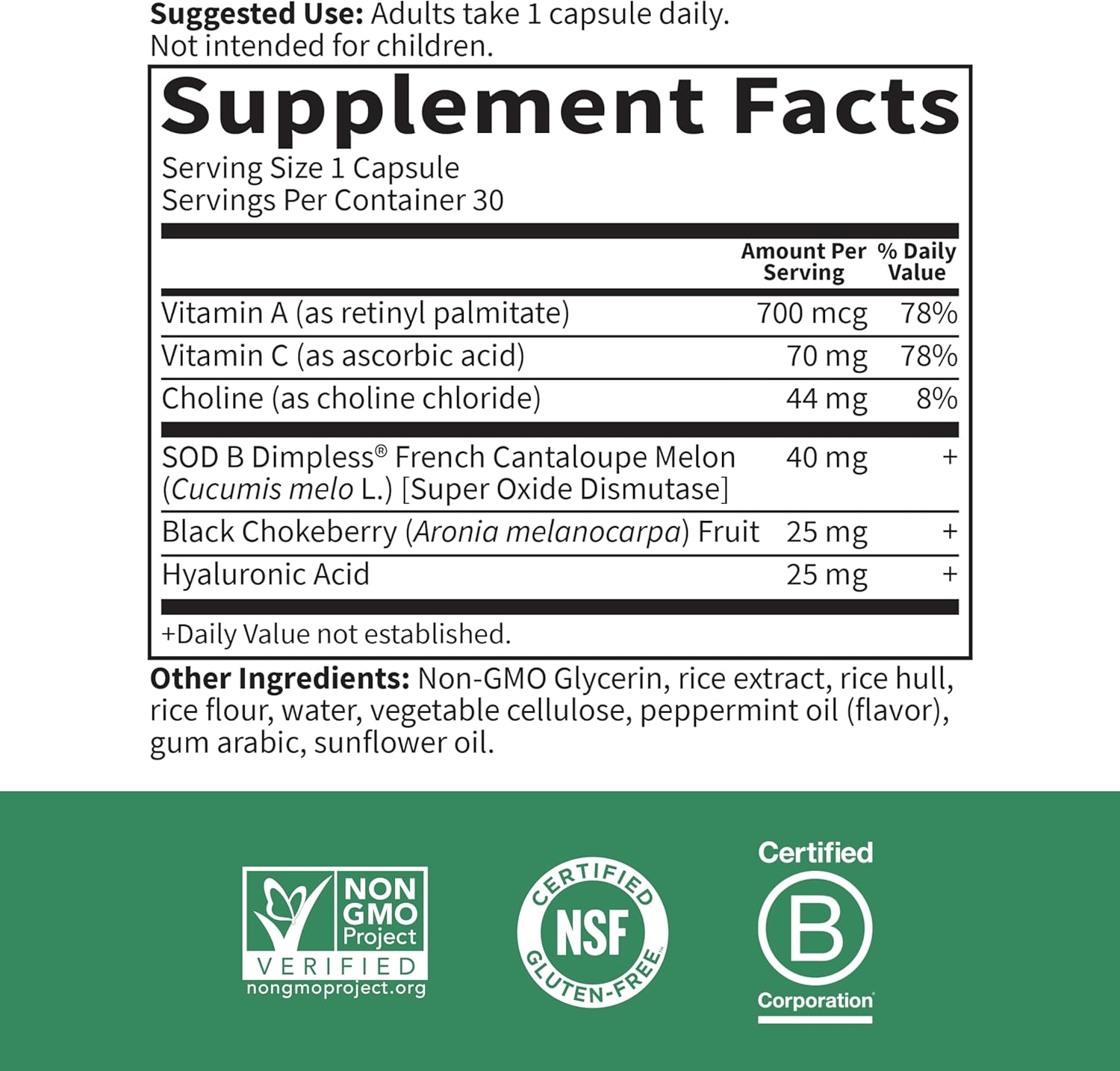Garden of Life Skin Smooth Sustained Release Duo Caps, Best Skincare Supplement for Smooth, Radiant Skin with Hyaluronic Acid, Vitamins A & C, and SOD B Dimpless, Gluten-Free, 30 Plant-Based Capsules
