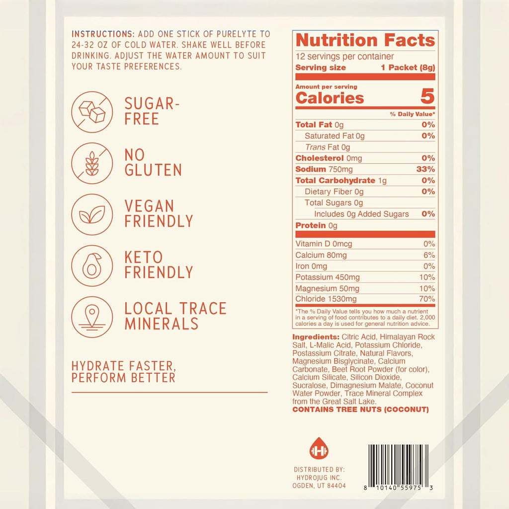 Electrolyte Drink Mix – Sugar-Free Hydration Powder Packets – Clean Electrolytes with Trace Minerals – Keto, Vegan, Gluten-Free – No Artificial Sweeteners – 12 Sticks – Fruit Punch