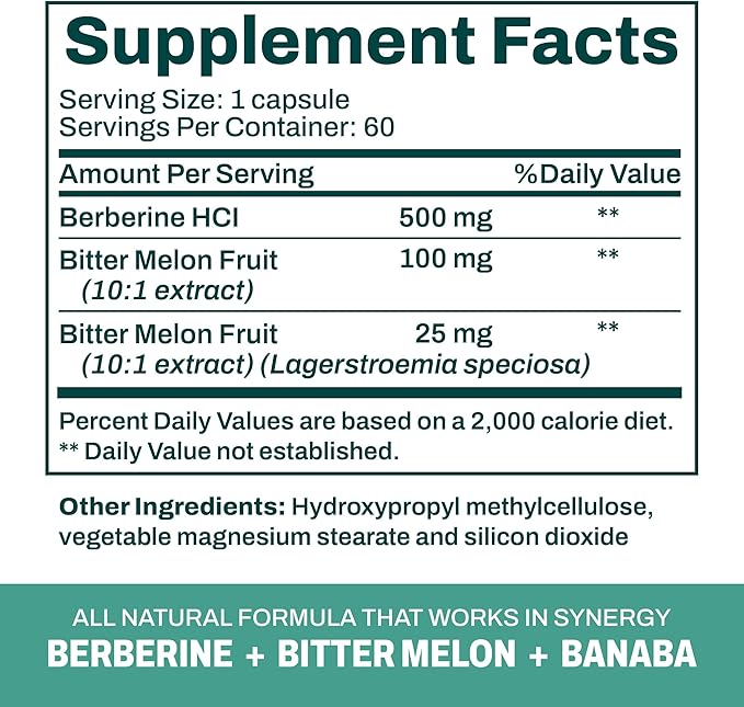 Berberine Plus – Triple Action Metabolic Support with 97% Pure Berberine HCL, 1000mg Daily Serving – Activates AMPK for Glucose Metabolism, Energy & Digestive Support – 60 Vegan Capsules