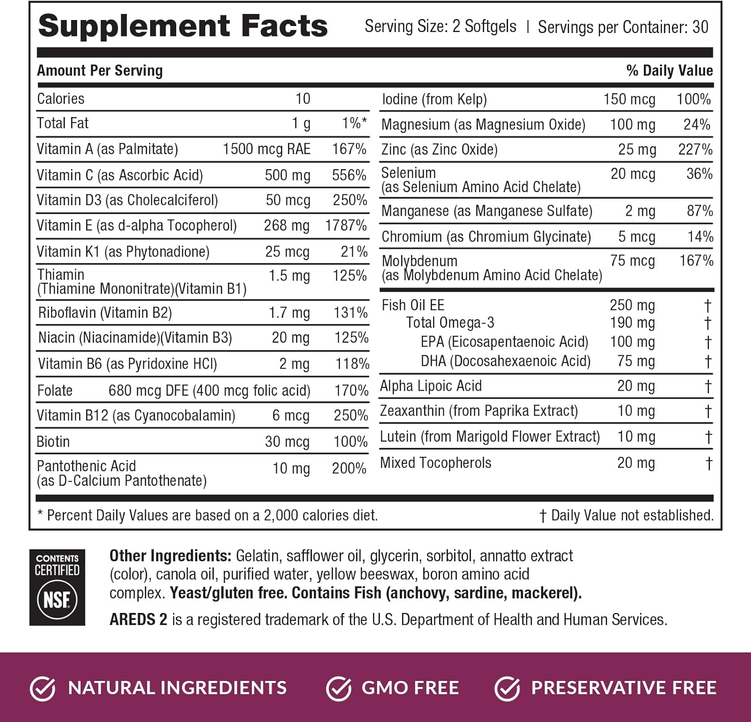 EyePromise Macular Health Complete | 2 Softgel Multivitamins with Complete Eyecare Support | 10 mg of Lutein and Zeaxanthin | A Patented Complete Eye Health Formula