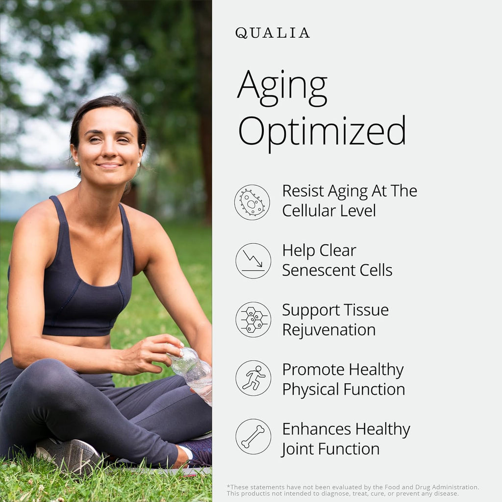 Qualia Senolytic Supplement, Fisetin,Quercetin,Piperlongumin&More,Aging Supplement - Supports Optimal Cell Repair&Rejuvenation,Naturally Eliminate Zombie Cells,1 Month Supply
