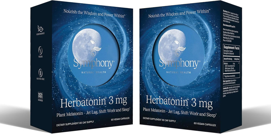 3mg - The First Natural Plant Melatonin Adult Sleep Aid, Circadian Rhythm Support for Jet Lag, Shift Work, General Sleeplessness - 120 Pure Vegan Capsules (120 Day Supply)