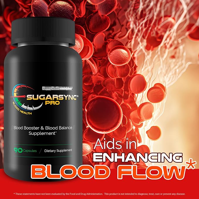 Sugar Sync Pro Blood Heath - Our Best Sugar Health Support Supplement - Support Blood Health & Balance with This Blood Balance Blood Booster Supplement - Healthy Sugar Balance - Blood Capsules