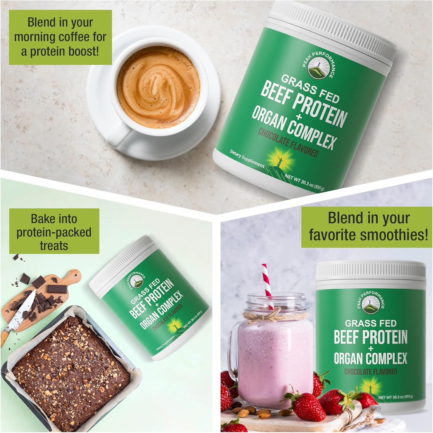 Grass Fed Beef Protein Powder + Organ Complex. Lactose Free Great Tasting Beef Protein Isolate + Organs. Animal Based Non Dairy No Whey Paleo Carnivore Supplement for Muscle Building. Chocolate Flavor