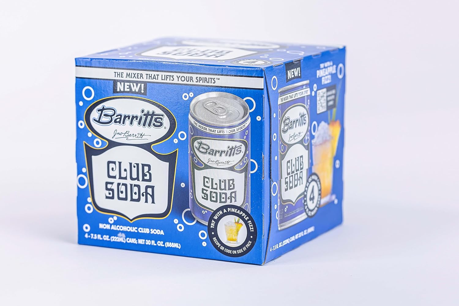 Barritt's Mixers - Club Soda, Non-Alcoholic Soda Cocktail Mixer, 7.5 fl oz Cans, 24 Pack, Mini, 0 Calories, 0 Sugar