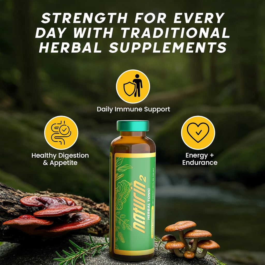 Herbal Immune Support & Adaptogen Drink - 30 Vials (40ml) | 30 Years of Herbal Wellness for Vitality, Energy & Digestive Health - Licorice Root, Astragalus, Hedyotis, Reishi Mushroom Extract