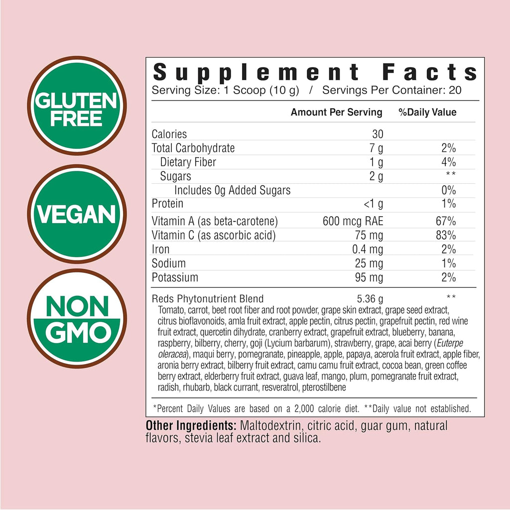 COUNTRY FARMS Super Reds, Energizing Polyphenol Superfood, Over 40 Super Fruits and Berries, Powerful Antioxidants and Polyphenols, Supports Energy, Supports Circulation, 40 Servings, Mixed Berry