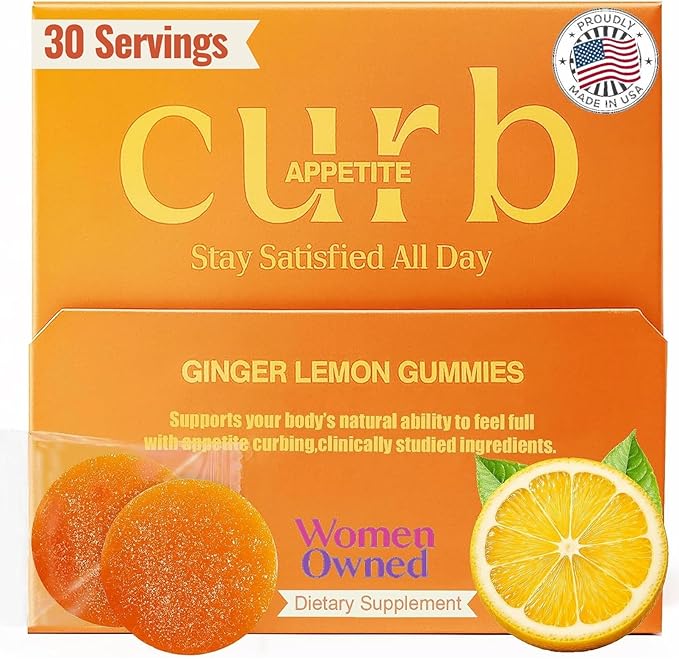 Suppressant Ginger Lemon Gummies | 30 Count (Pack of 1) | No Caffeine