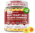 Red Yeast Rice Gummies 2400MG with CoQ10, Suagr Free Balanced Cholesterol Supplements Plus Citrus Bergamot, Plant Sterols & Stanols Supports Vascular Health, Energy, Immunity for Age 50+,Vegan,60 Cts