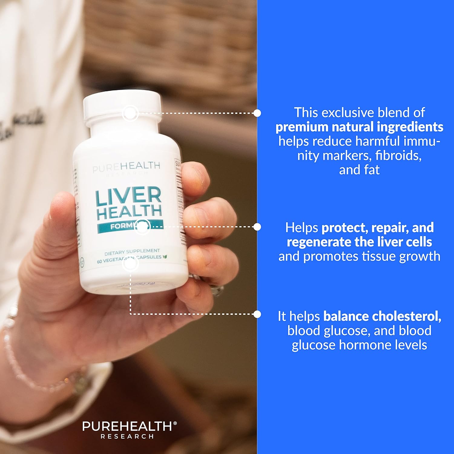 PUREHEALTH RESEARCH Liver Health Detox and Cleanse Supplement for Fatty Liver - Liver Support Supplements for Women & Men - Blend with Artichoke Extract, Milk Thistle and Dandelion - 360 Capsules