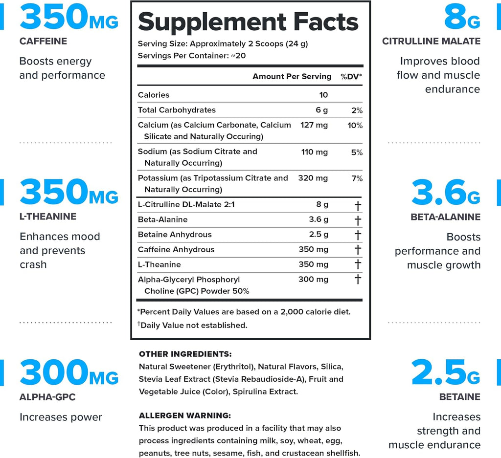 LEGION Pulse Pre Workout - All Natural Nitric Oxide Preworkout Drink to Boost Energy, Creatine Free, Naturally Sweetened, Beta Alanine, Citrulline, Alpha GPC (Grape)