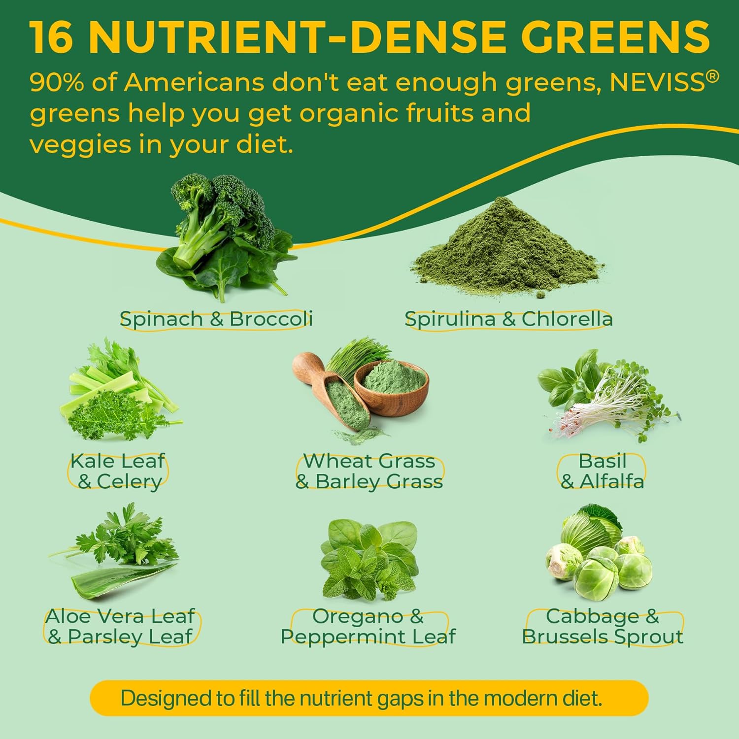 Organic Super Greens Daily Gummies + Probiotics, Spirulina, Chlorella, Spinach, Broccoli, Fiber, Fruits Veggies, Mushroom - Greens Powder Superfood Alternative, Natural Energy, Sugar Free Vegan, 60Cts
