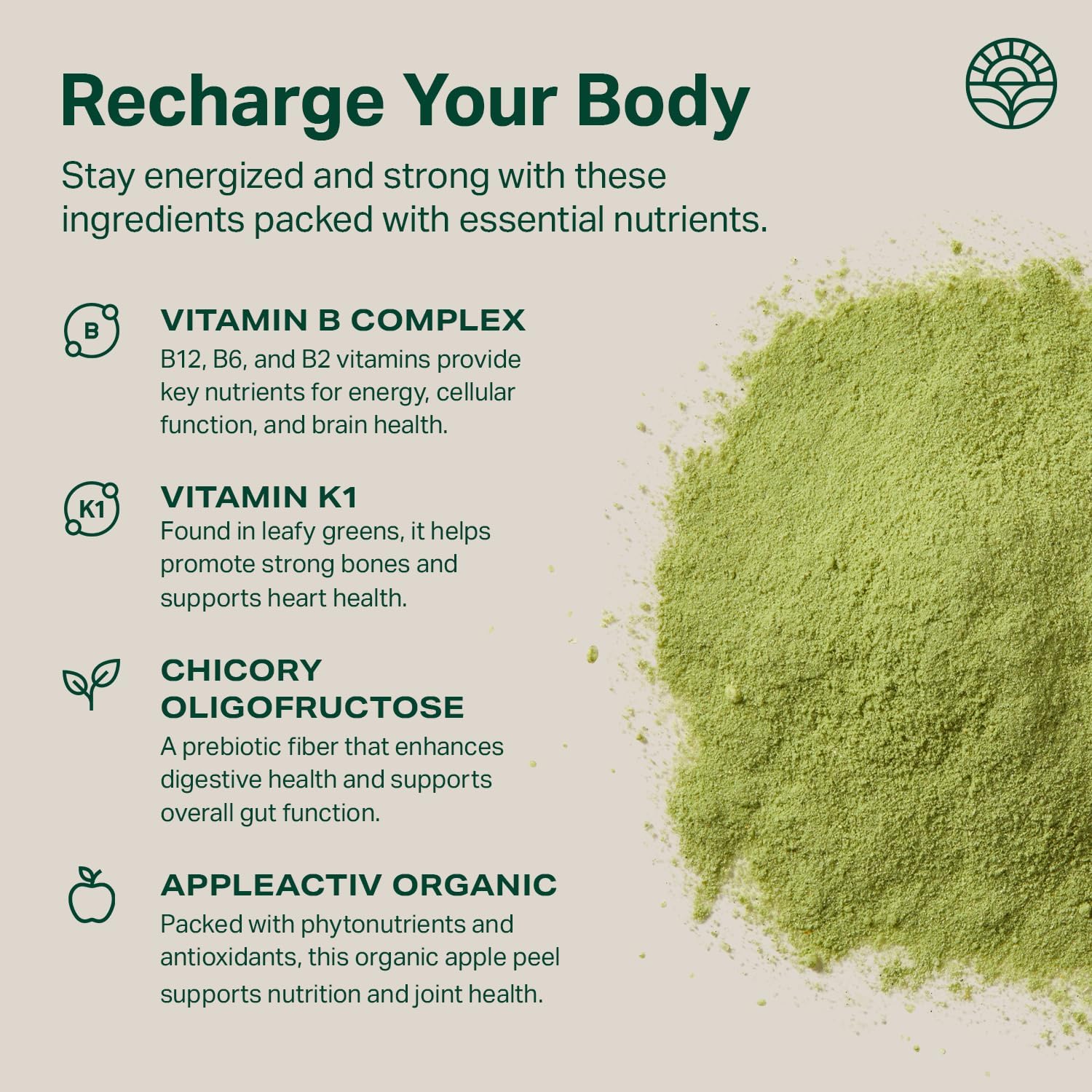 Proper, The Greens Daily Boost Organic Greens Powder. Whole Food, Apple Flavor Veggie Powder Superfood with Wheatgrass, Spirulina, Chlorella, Probiotics. Daily Drink Mix for Wellness and Digestion