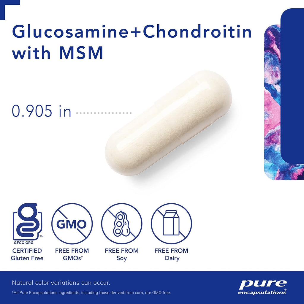Pure Encapsulations Glucosamine Chondroitin with MSM - Supports Joint Health & Normal Cartilage Formation* - Maintains Enzyme Activity - Gluten-Free & Non-GMO - 240 Capsules