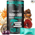 Lions Mane Mushroom Gummies for Adults, 10 in 1 Mushroom Supplement,Brain Supplements for Memory and Focus & Cognitive Performance,with Chaga, Reishi, etc. 60 Gummies,Individually Packaged
