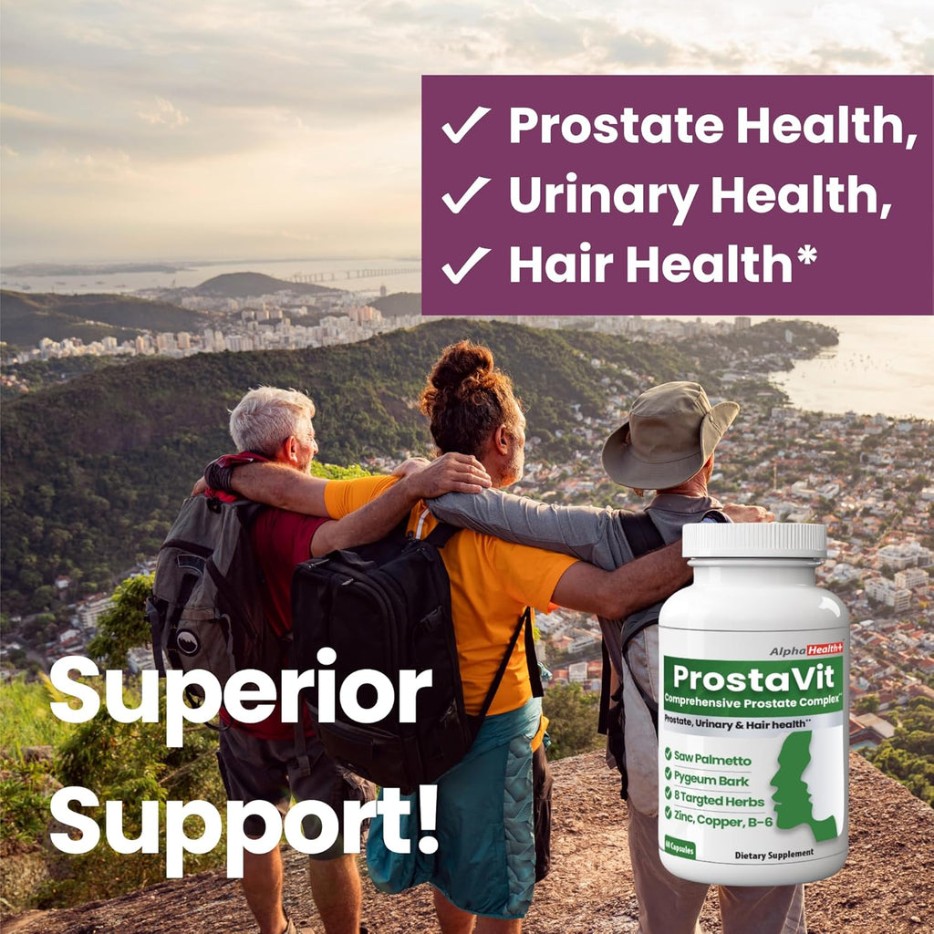 Prostavit Prostate Support Supplement for Men – Saw Palmetto 600mg, Pygeum Bark, Pumpkin Seed, Nettle & Zinc – Urinary Flow, Bladder Control, Reduce Nighttime Urination, Prostate & Hair Health 90 Caps