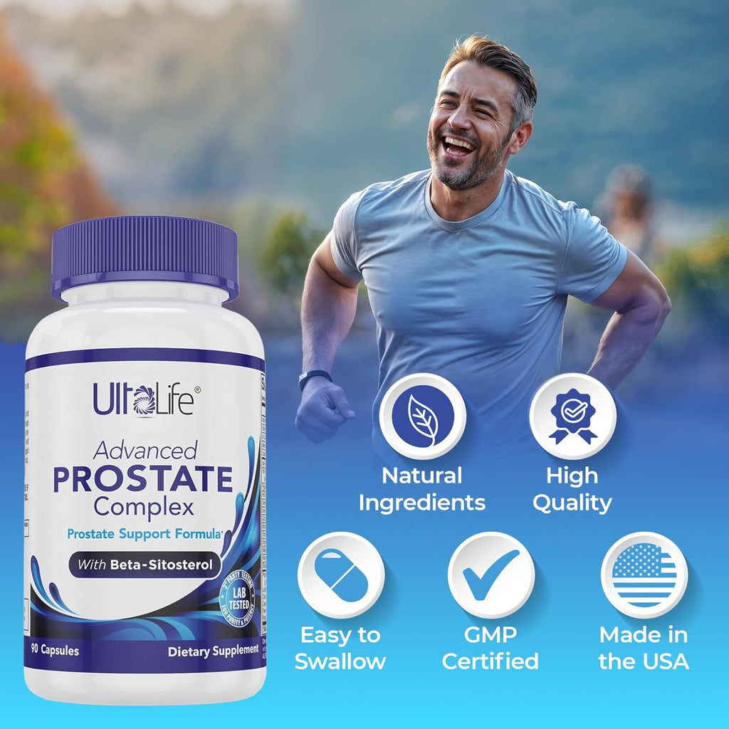 Advanced Saw Palmetto Prostate Supplement for Men with Beta Sitosterol Promotes Urinary Comfort, Sleep Quality & Prostate Health 90 Capsules