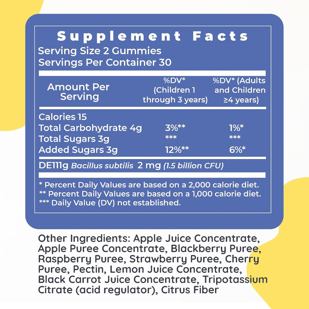 Premier Research Labs FruitBuddies Kids Probiotic Gummies - Probiotics for Kids, Toddler Probiotic Vitamin with Fiber for Digestive Health, Children's Gut Health, Immune Support - 60 Vegan Gummies