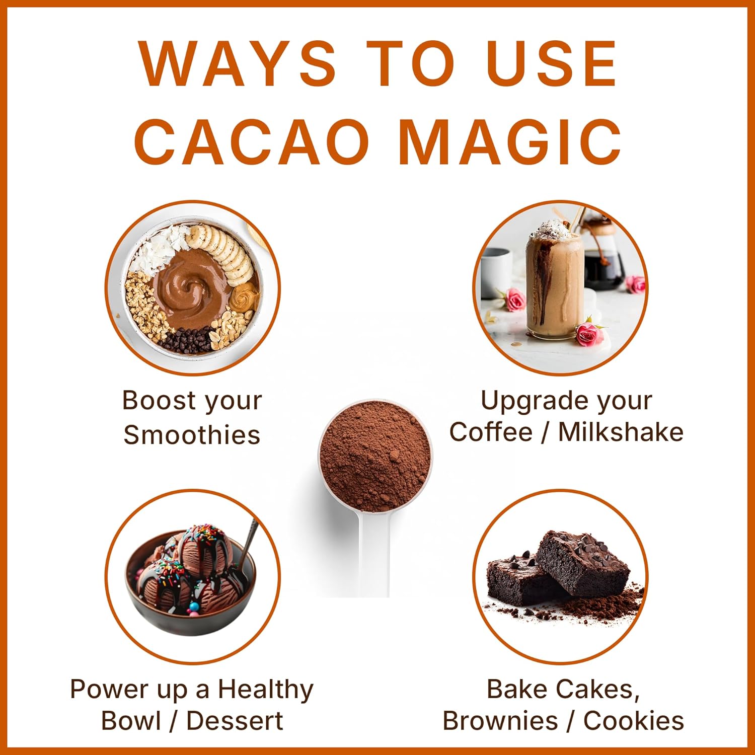 MegaPlants Cacao Magic (50 Servings) | Superfood 5 Mushroom Blend | Lions Mane, Reishi, Chaga, Cordyceps, Turkey Tail | Smoothie, Hot Chocolate, Coffee Alternative