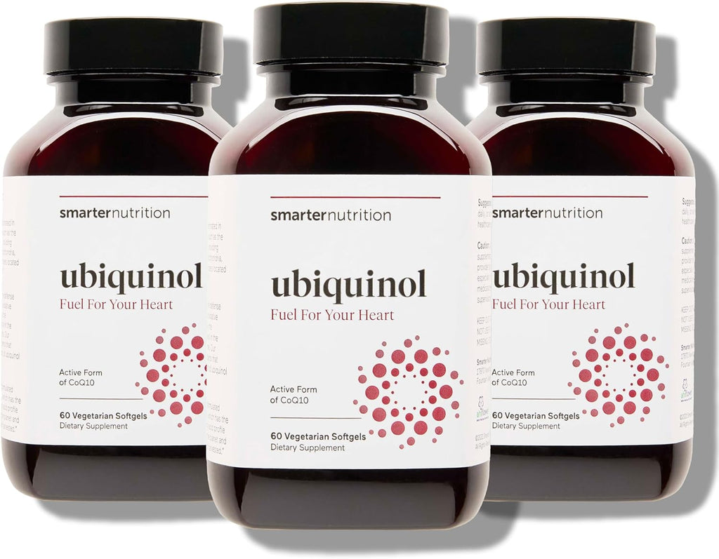 SMARTERNUTRITION Ubiquinol 100mg + Natural Plant-Based Complete Omega 3 6 9 - Clinically Studied Ahiflower® Oil - Ultra Absorption CoQ10 for Heart Support - Non-GMO - 180 Softgels[90-Day Supply]