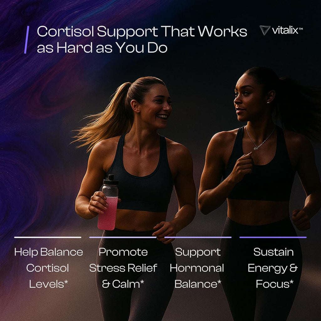 Vitalix Cortisol Cocktail–Premium Calm Drink Mix | Cortisol Supplements for Women & Men + Cortisol Detox | Ashwagandha KSM 66, Magnesium Glycinate, L Theanine | Raspberry Lemonade – 30 Servings