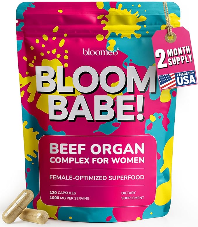 Beef Organ Supplement for Women – Grass Fed Liver, Uterus, Ovary, Heart, Kidney – 30+ Nutrients to Support Hormone Balance, Cycle Health, Energy, Immunity, Skin & Hair – Made in USA & 3rd Party Tested