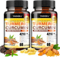 Turmeric Curcumin Supplement with Black Pepper & Bioactive Botanicals, Turmeric,Ginger,Berberine,Ceylon Cinnamon, – Premium Organic Supplement for Daily Wellness Support 60 Capsules 2 Pack