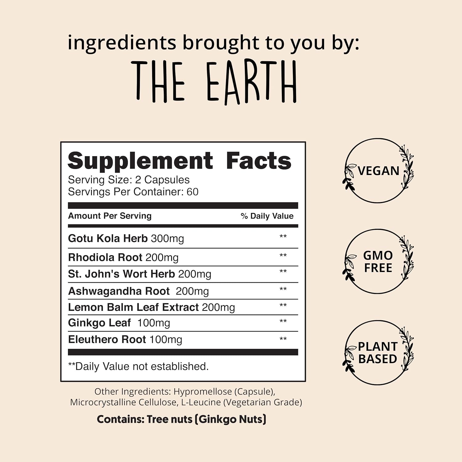 Joy-Filled Mood Support Supplement - 7 Herb Complex w/St. Johns Worts (120 Ct) | Stress Relief Supplement with Rhodiola Rosea, Eleuthero | Helps Calm The Mind & Body | 100% Plant-Based Happy Pills