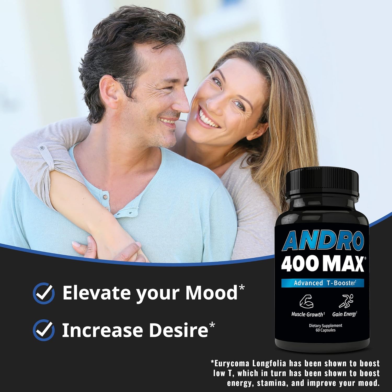Testosterone Support for Men & Women – Tongkat Ali, L-Arginine & L-Citrulline – Energy, Vitality & Performance – 60 Capsules, 30-Day Supply