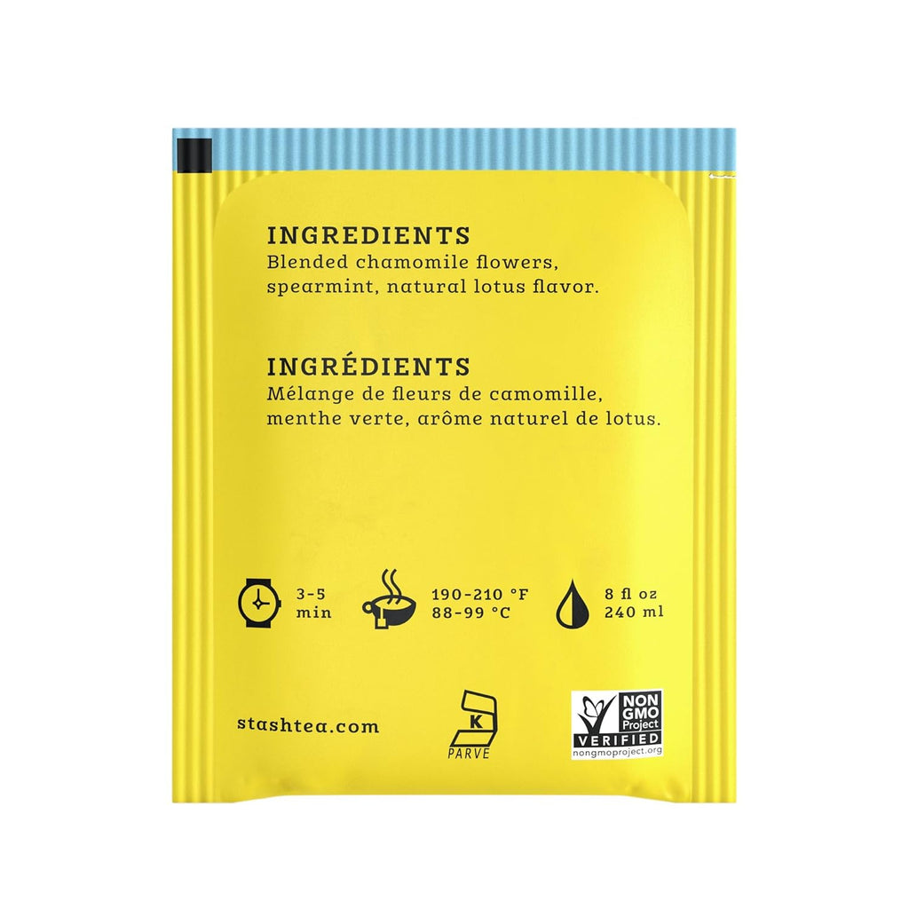 Stash Tea Chamomile Nights Herbal Tea, Box of 100 Tea Bags (Packaging May Vary)