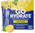 GoHydrate Low Sodium Electrolytes Powder Packets Sugar Free - Instant Hydration Daily Drink Mix - Zero Sugar Water Flavor Packet Singles with Vitamin D - (Lemonade, 30 Packs)