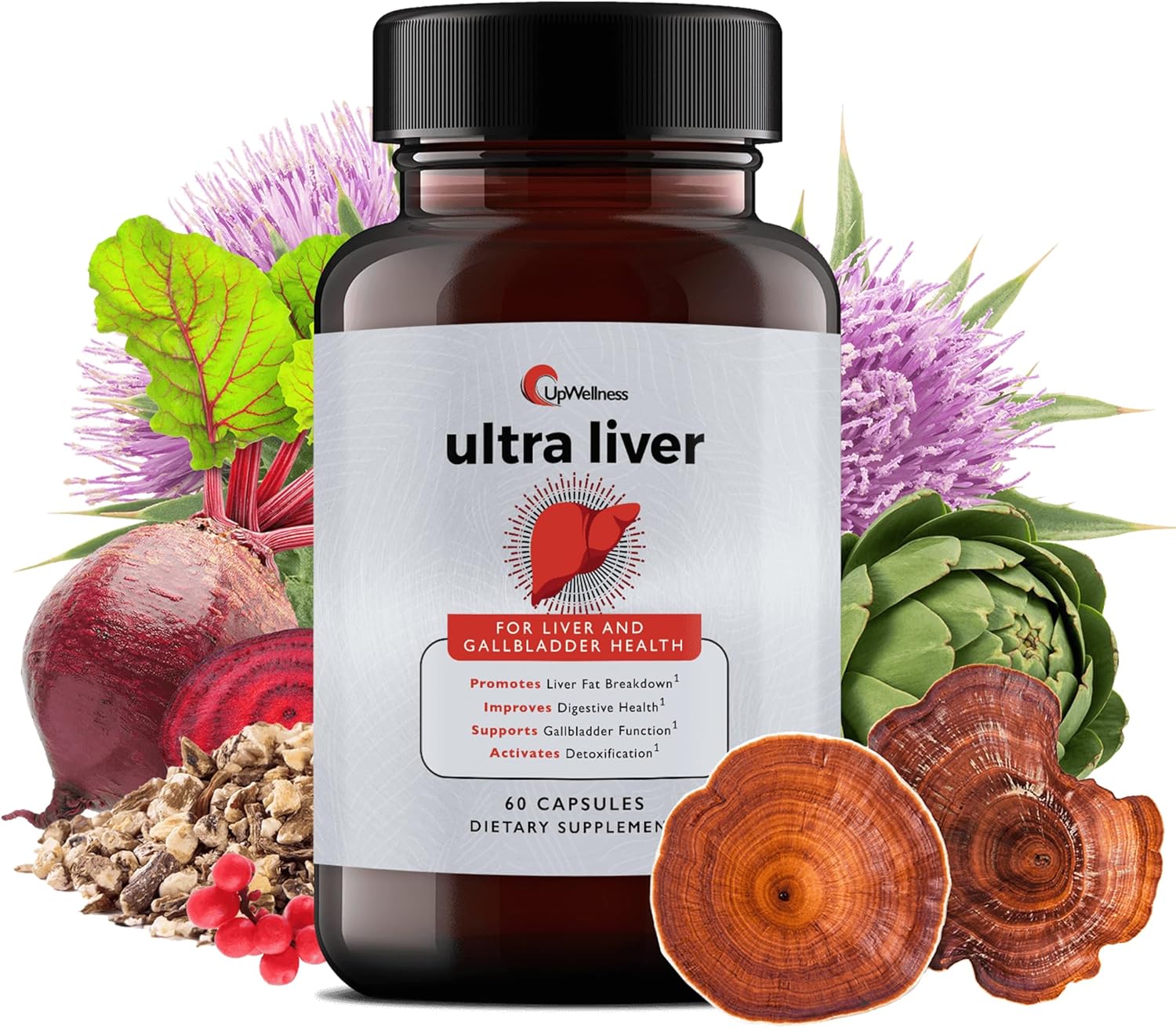 Ultra Liver Supplement for Liver Support and Gallbladder Support - Powered by TMG, NAC Milk Thistle, and More - Liver Cleanse Detox & Repair - 60 Capsules