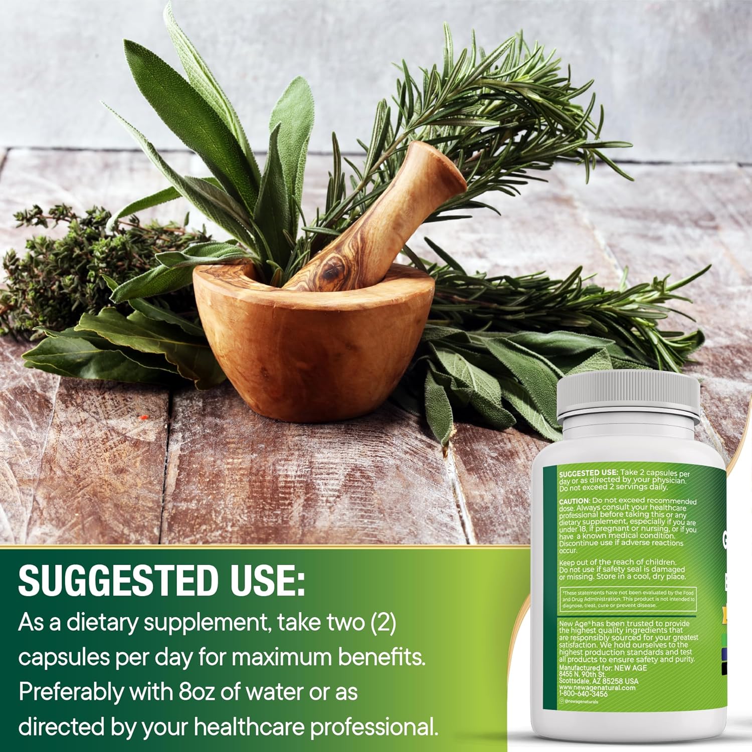 NEW AGE Oregano Oil Garlic Extract Olive Leaf with Astragalus - Supplement for Women and Men - 60 Count