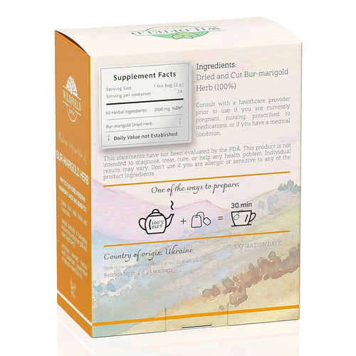24 Bags Dried Marigold Bur Marigold Herb Tea Marygold Tea (Bidens Tripartita L.) - 24 Count 2 g Bags 100% Chereda Bur-Marigold Cáñamo Acuático