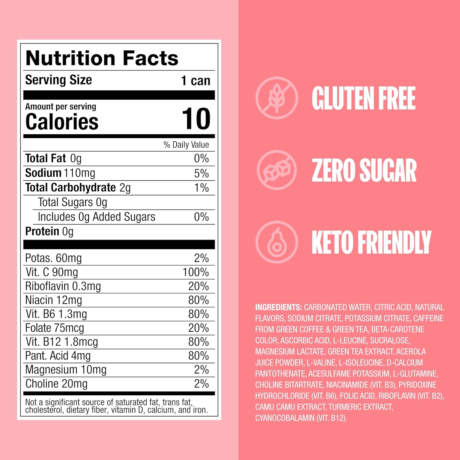 ZOA Zero Sugar Energy Drinks, White Peach - Sugar Free with Electrolytes, Healthy Vitamin C, Amino Acids, Essential B-Vitamins, and Caffeine from Green Tea - 12 Fl Oz (12-Pack)