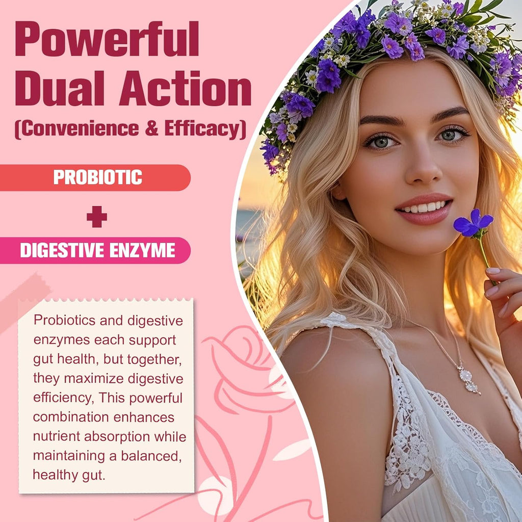 Probiotics for Women, 120 Billion Women Probiotic, Digestive Enzymes & Prebiotics, with Akkermansia, Cranberry, D-Mannose, for Gut, Vaginal, Urinary, Immune, PH Balance, 120 Vegan Capules