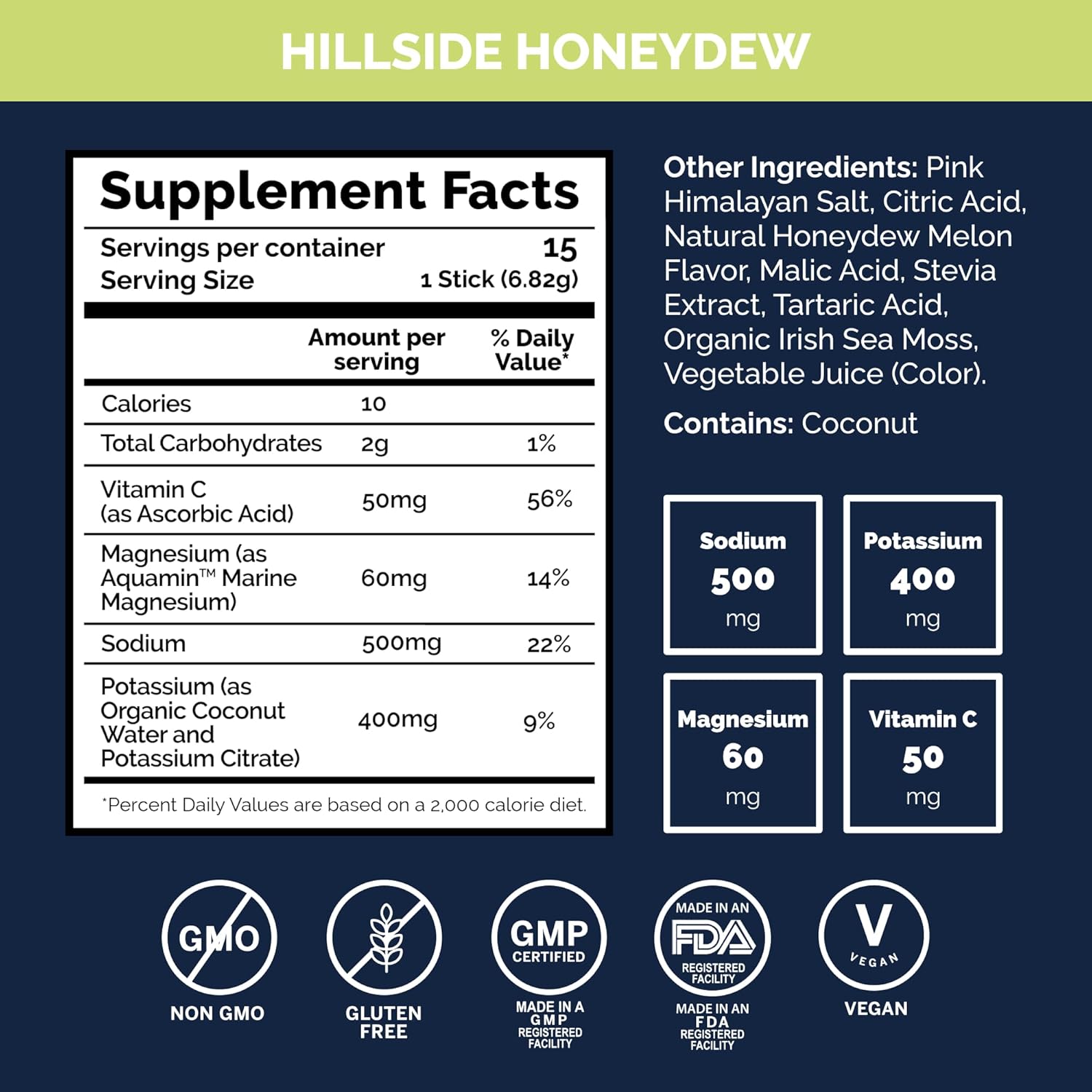 Voli Electrolytes Powder Packets | No Added Sugar Electrolyte Drink Mix for Hydration | Keto & Fasting Friendly, Natural Superfoods & Minerals | Honeydew, 15-Count