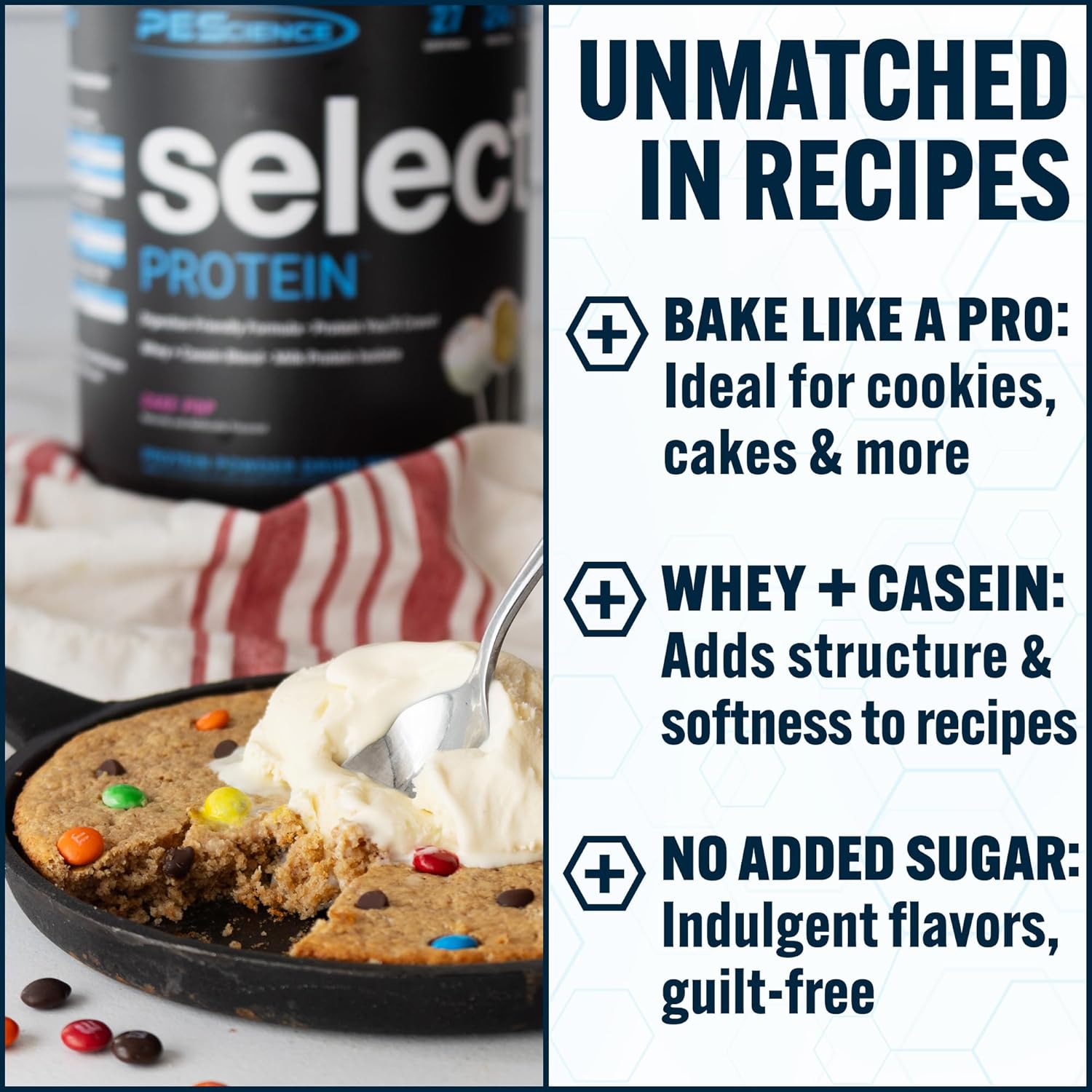 PEScience Select Protein Powder, Whey and Casein Blend, Clean Protein Powder for Women and Men, Low Calorie, Low Carb, Keto Friendly, Gluten Free, Cake Pop, 5 Servings