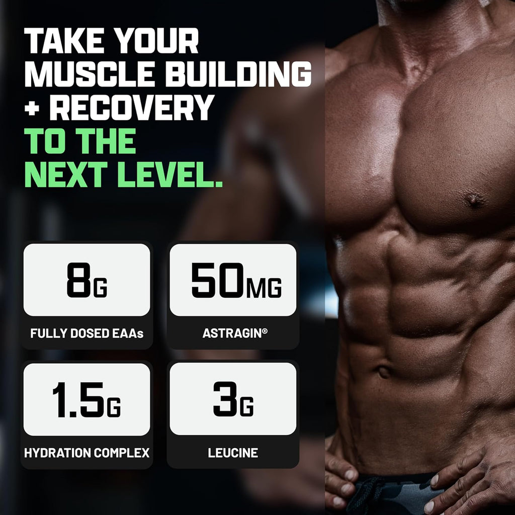 Nutrex Research EAA Hydration | EAAs + BCAAs Powder | Muscle Recovery, Strength, Muscle Building, Endurance | 8G Essential Amino Acids + Electrolytes | Apple Pear 30 Servings