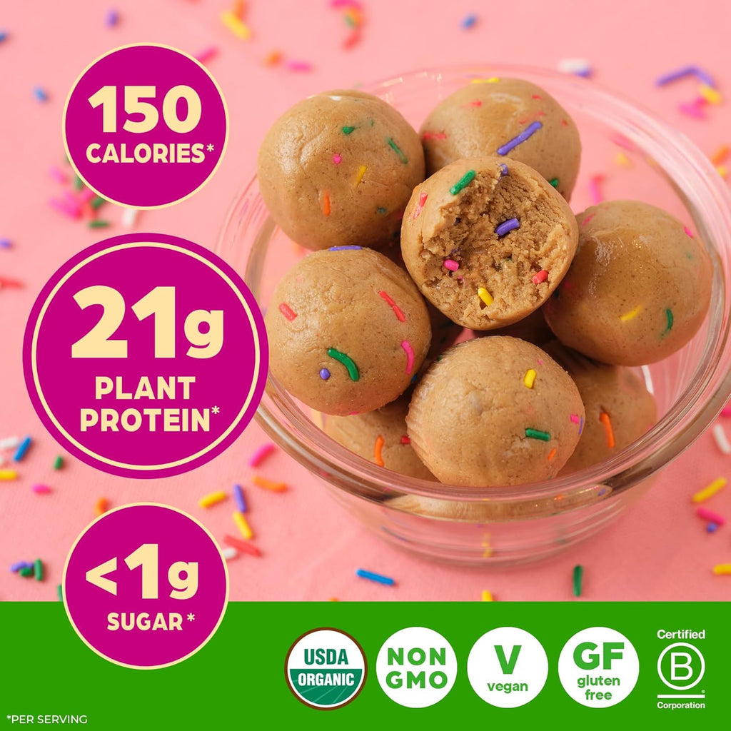 Orgain Organic Vegan Protein Powder, Birthday Cake - 21g Plant Based Protein, 7g Prebiotic Fiber, Low Net Carb, No Lactose Ingredients, No Added Sugar, Non-GMO, for Shakes & Smoothies, 1.02 lb