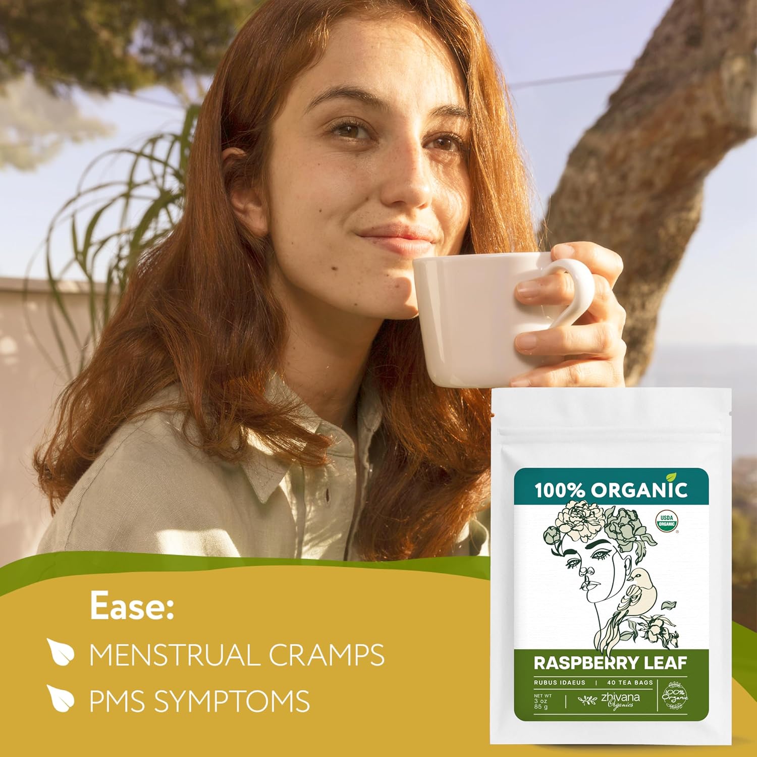 Organic Raspberry Leaf Tea Bags (40 TeaBags) - Red Rasberry Leaf Tea for Womens Cramps, Hormone Balance, Fertility – Te de Hoja de Frambuesa Roja
