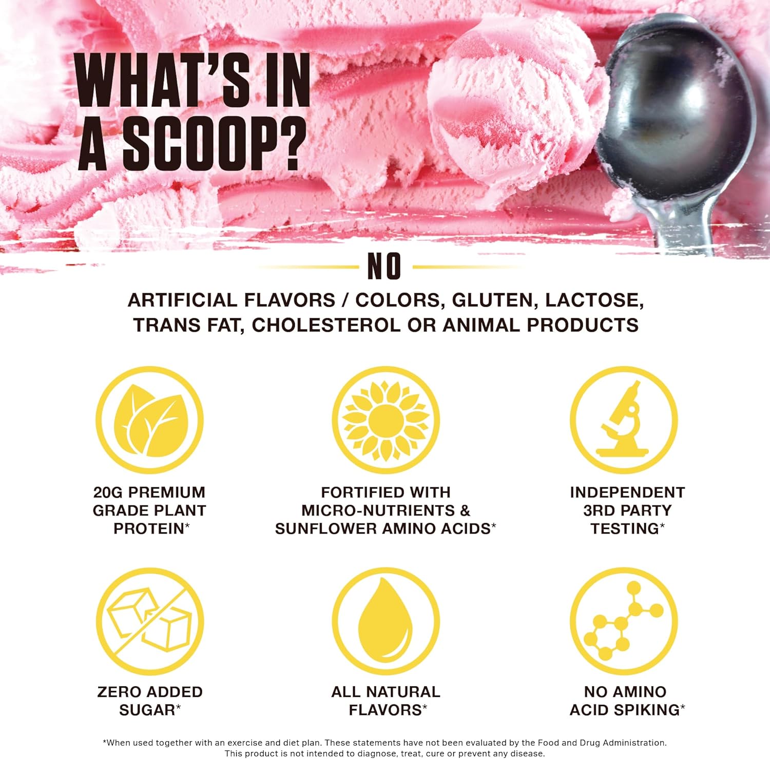 Ambrosia Planta - Premium Organic Plant-Based Protein | Vegan & Keto Friendly | Gourmet Flavors with No Bloating or Stomach Upset | No Added Sugar | 14 Servings | (Strawberry Ice Cream)