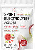 Electrolytes Powder, 2 lbs | 90 Servings | Sugar Free Workout Hydration | Potassium, Sodium, Magnesium, L-Glutamine, Beta-Alanine, & B Complex | Watermelon Lime Flavor | Non-GMO, Gluten Free