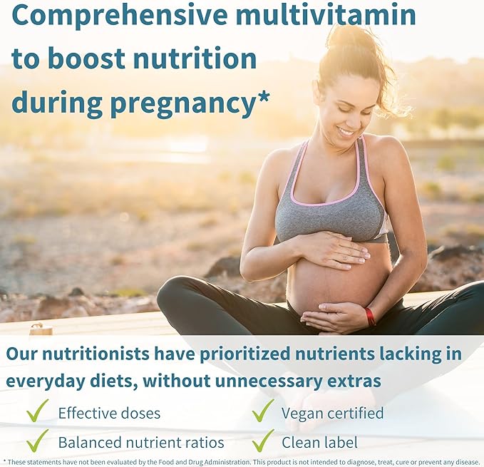 Igennus Methylated Prenatal Multivitamin for Women, Folate for MTHFR, High Absorption, Pure & Clean, Gentle Iron, Choline, Calcium & Magnesium, Vegan Pregnancy Vitamins, Halal, Non-GMO, 60 Tablets