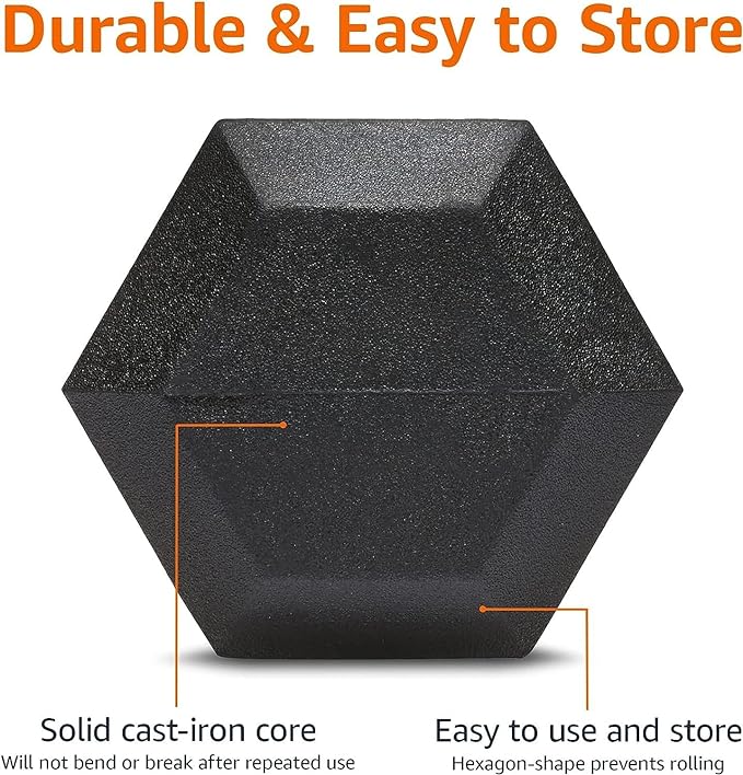 Amazon Basics Rubber Hex Dumbbell Hand Weight