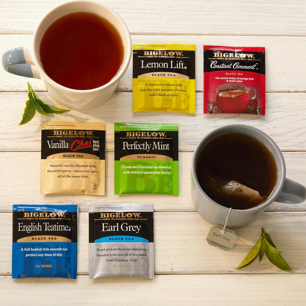 Bigelow Tea Caffeinated Black Tea, 6 Flavor, 20 Count (Pack of 6) - (Packaging and Flavor Assortment May Vary)