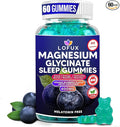 Lofux Magnesium Glycinate Gummies 400mg, Sugar Free Magnesium Gummies for Adults Women, Men, Chewable Supplement Gummy with L-Threonate, Vitamin D, B6, CoQ10 - for Calm, Sleep, Body Relaxation, 60 Ct