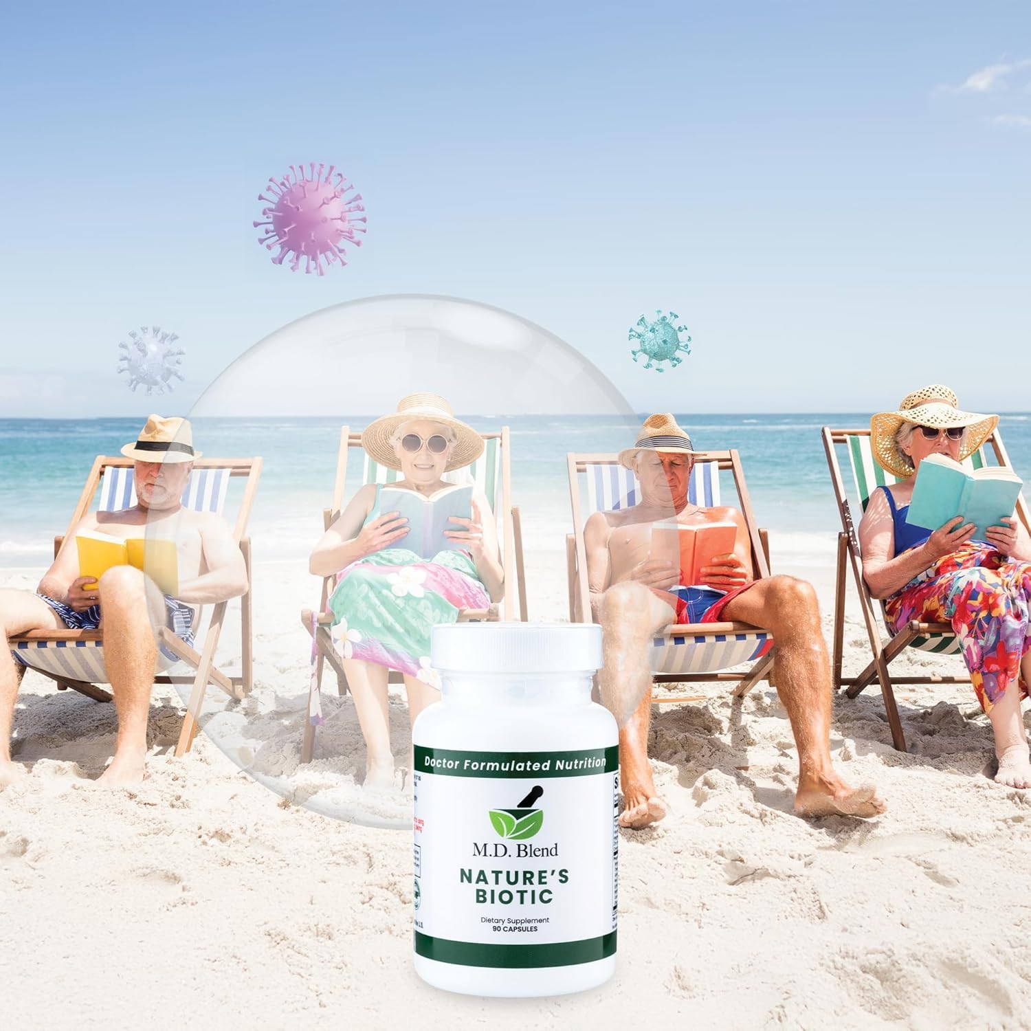 Nature’s Biotic - Expert Formulated Supplement - Immune Functions & System Wellness - Key Vitamins & Minerals - Powerful Berberine, Oregano, Garlic, Magnesium, Zinc - 90 Capsules