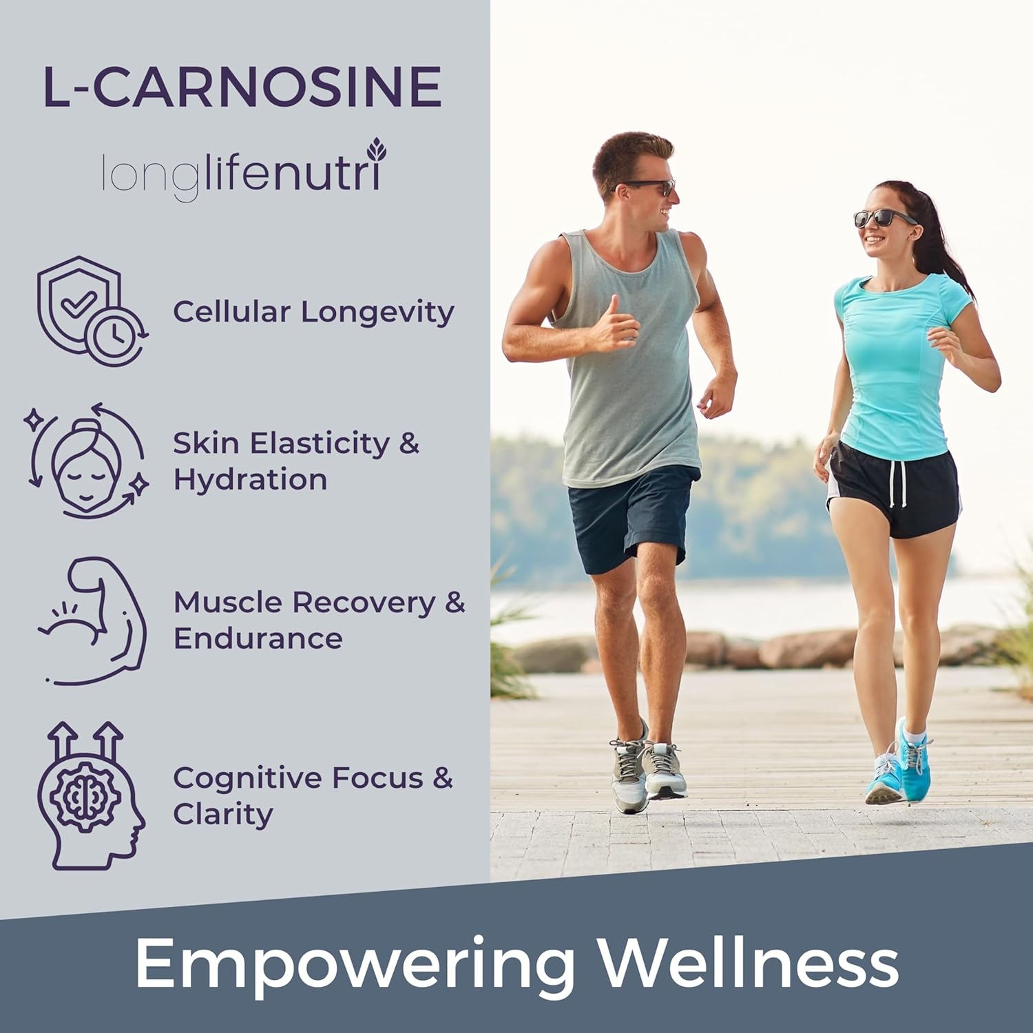 L-Carnosine 1000mg - Beta-Alanyl-L-Histidine Supplement for Cellular Energy & Brain Clarity, 120 Vegetarian Capsules, 2-Month Supply, GMP Certified, Made in USA