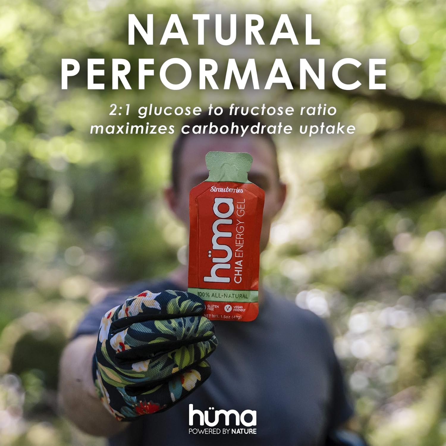 Huma Plus (Double Electrolytes) - Chia Energy Gel, Lemon Lime, 12 Gels, 25mg Caffeine - Stomach Friendly, Real Food Energy Gels